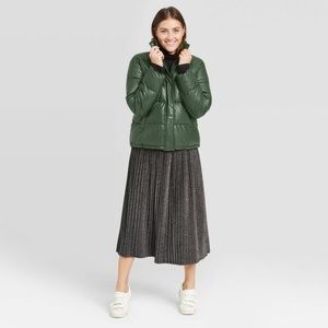 Women’s Faux Leather Puffer Jacket - A New Day